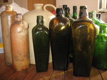 Gin Bottles 1850 to 1920